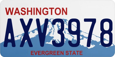 WA license plate AXV3978