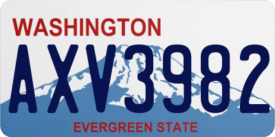 WA license plate AXV3982