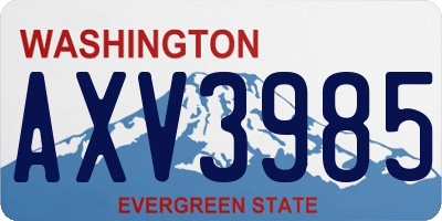 WA license plate AXV3985