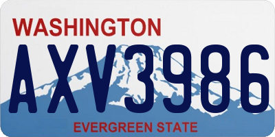 WA license plate AXV3986