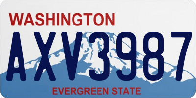 WA license plate AXV3987