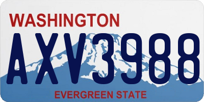WA license plate AXV3988