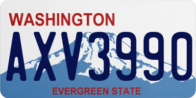 WA license plate AXV3990