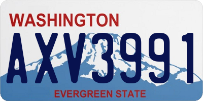 WA license plate AXV3991