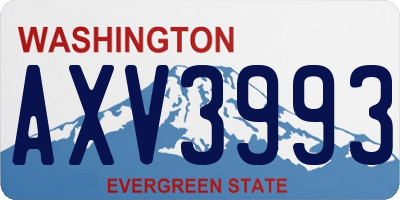 WA license plate AXV3993
