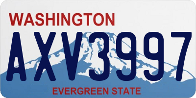 WA license plate AXV3997