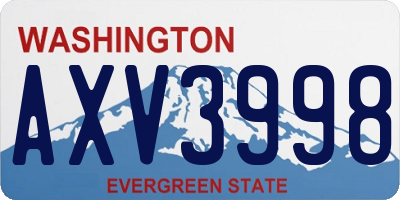WA license plate AXV3998