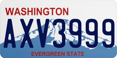 WA license plate AXV3999
