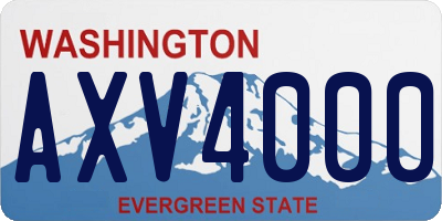 WA license plate AXV4000