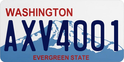 WA license plate AXV4001