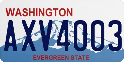 WA license plate AXV4003