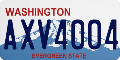 WA license plate AXV4004