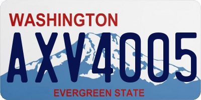 WA license plate AXV4005
