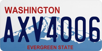 WA license plate AXV4006