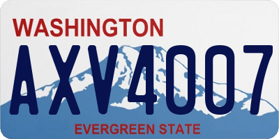 WA license plate AXV4007