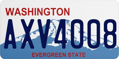 WA license plate AXV4008