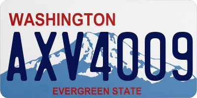 WA license plate AXV4009