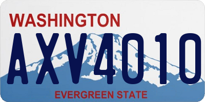 WA license plate AXV4010