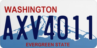 WA license plate AXV4011