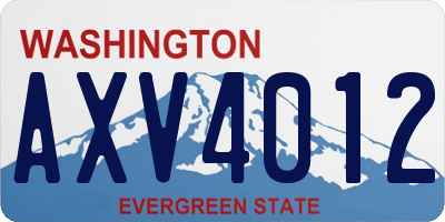 WA license plate AXV4012