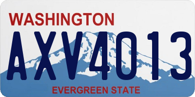 WA license plate AXV4013