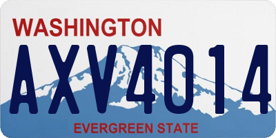 WA license plate AXV4014