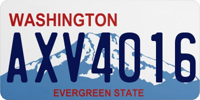 WA license plate AXV4016