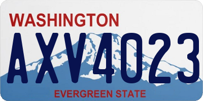 WA license plate AXV4023