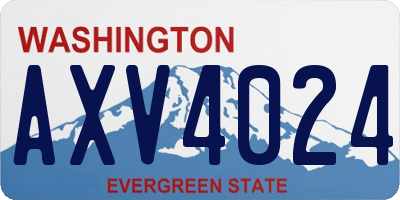 WA license plate AXV4024