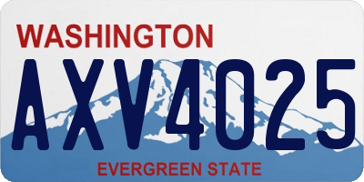 WA license plate AXV4025