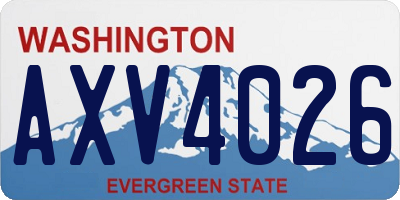 WA license plate AXV4026