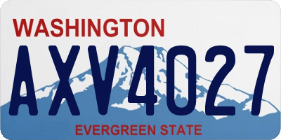 WA license plate AXV4027