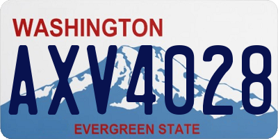 WA license plate AXV4028