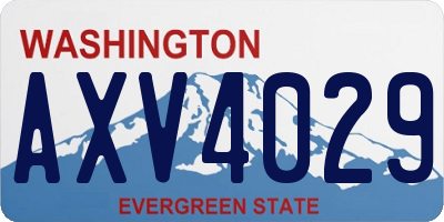 WA license plate AXV4029