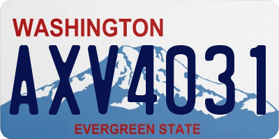 WA license plate AXV4031