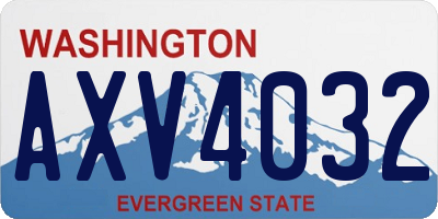 WA license plate AXV4032