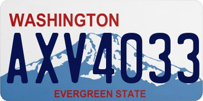 WA license plate AXV4033
