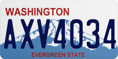WA license plate AXV4034