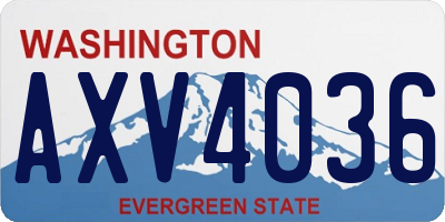 WA license plate AXV4036
