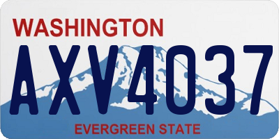 WA license plate AXV4037