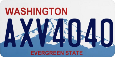 WA license plate AXV4040
