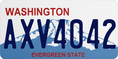 WA license plate AXV4042