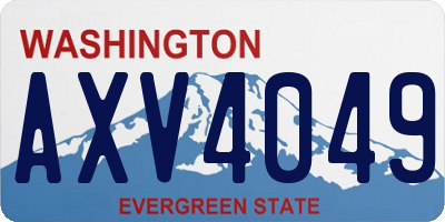 WA license plate AXV4049