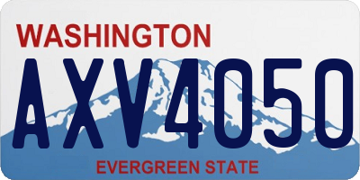 WA license plate AXV4050