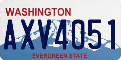 WA license plate AXV4051