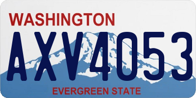 WA license plate AXV4053