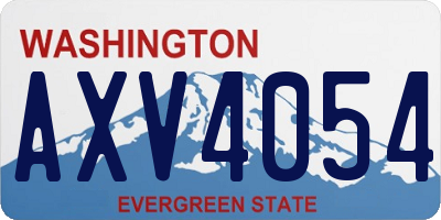 WA license plate AXV4054