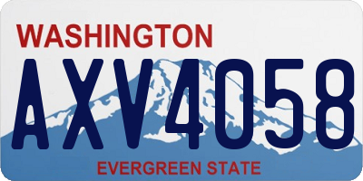 WA license plate AXV4058