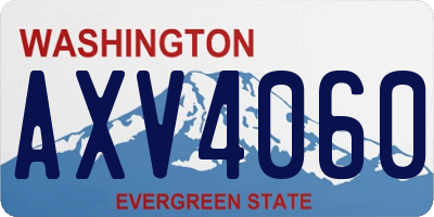 WA license plate AXV4060