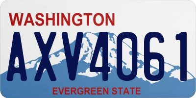 WA license plate AXV4061
